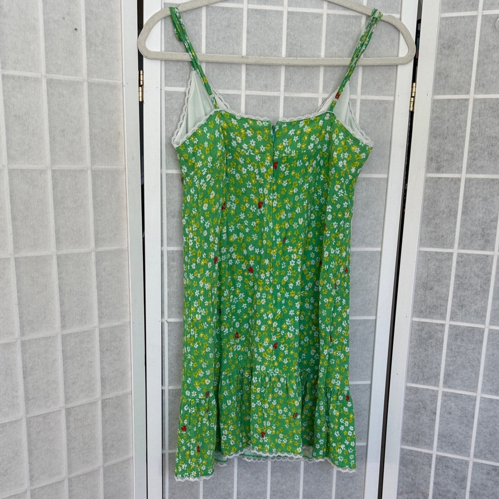Aritzia Sunday Best Floral Green Floral Mini Dress Size 2 - Picture 4 of 6
